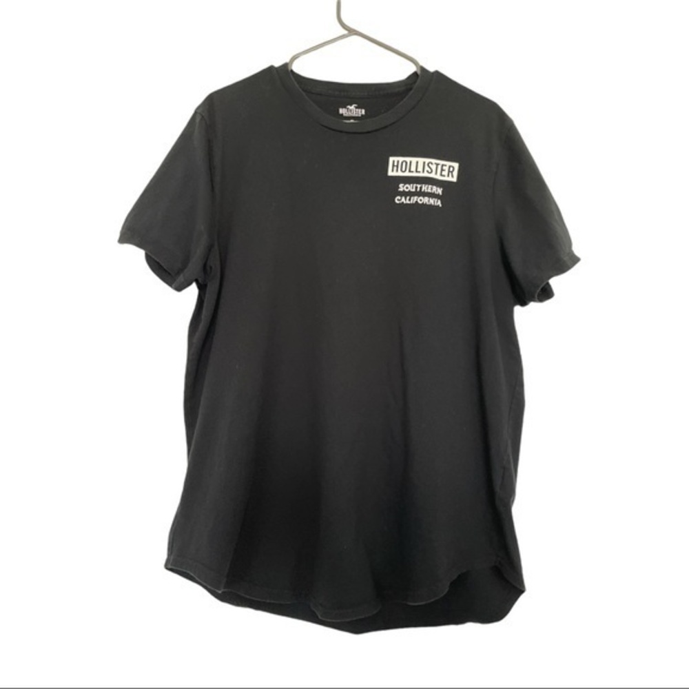 Men's Hollister Worldwide Black Graphic Iconic Shirt Size XL GUC #6242